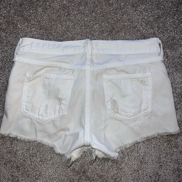 Rag & Bone White Distressed Destroyed Denim Jean Cut Off Shorts size 25 - Picture 4 of 4
